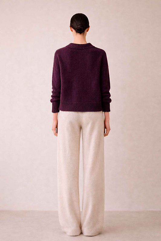 Hand Knit Suri Alpaca Cardigan | Short Sleeve cardigan Sweater| Wrap Style