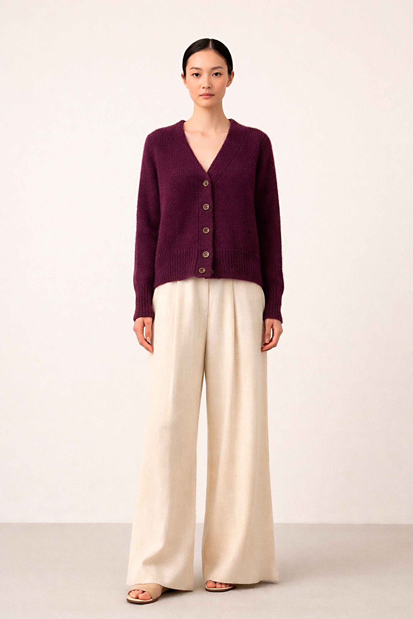 Hand Knit Suri Alpaca Cardigan | Short Sleeve cardigan Sweater| Wrap Style