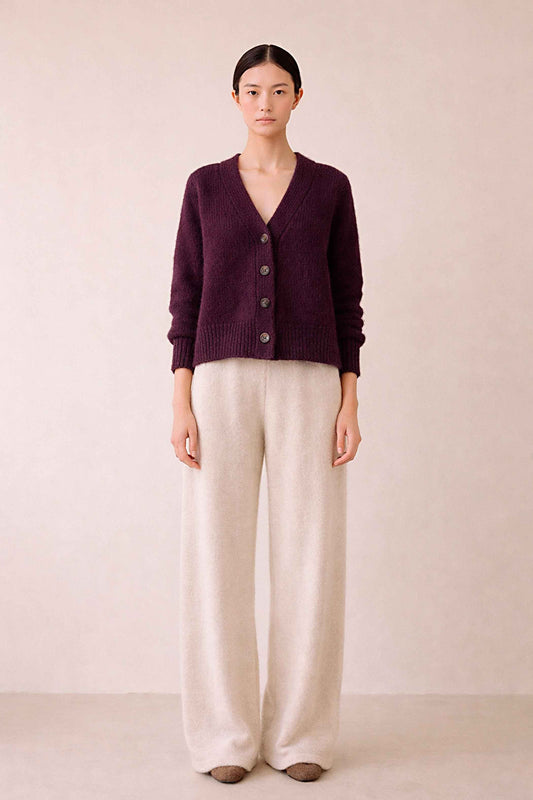 Hand Knit Suri Alpaca Cardigan | Short Sleeve cardigan Sweater| Wrap Style