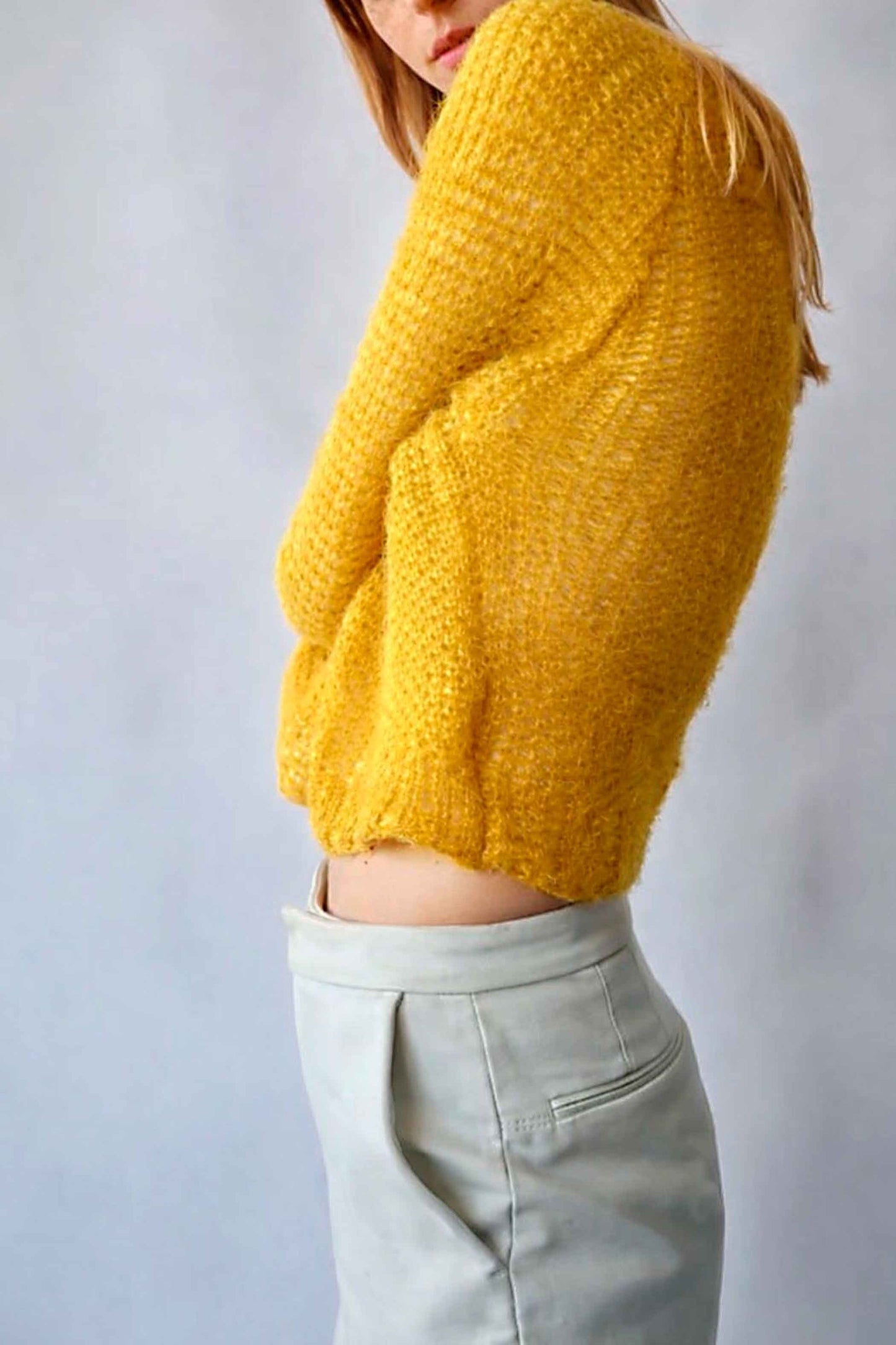 Handmade Slouchy Knit Alpaca Sweater | Cropped Blouse Top