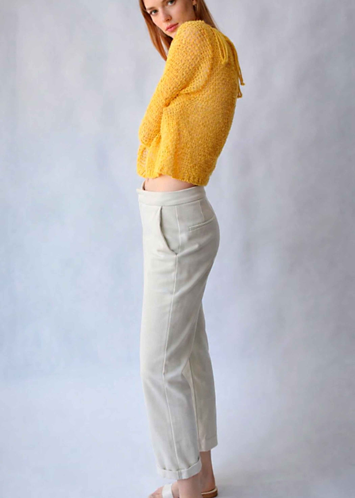 Handmade Slouchy Knit Alpaca Sweater | Cropped Blouse Top