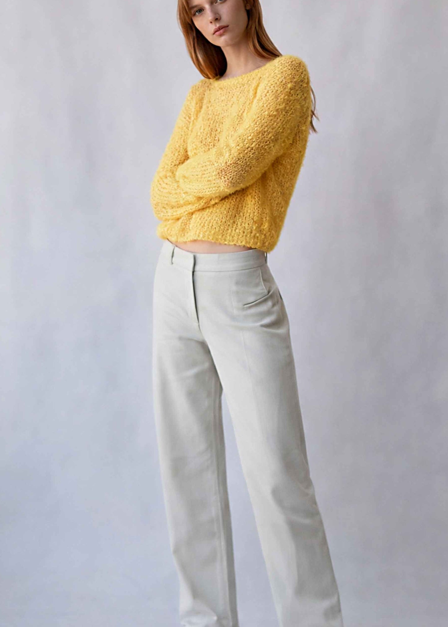 Handmade Slouchy Knit Alpaca Sweater | Cropped Blouse Top
