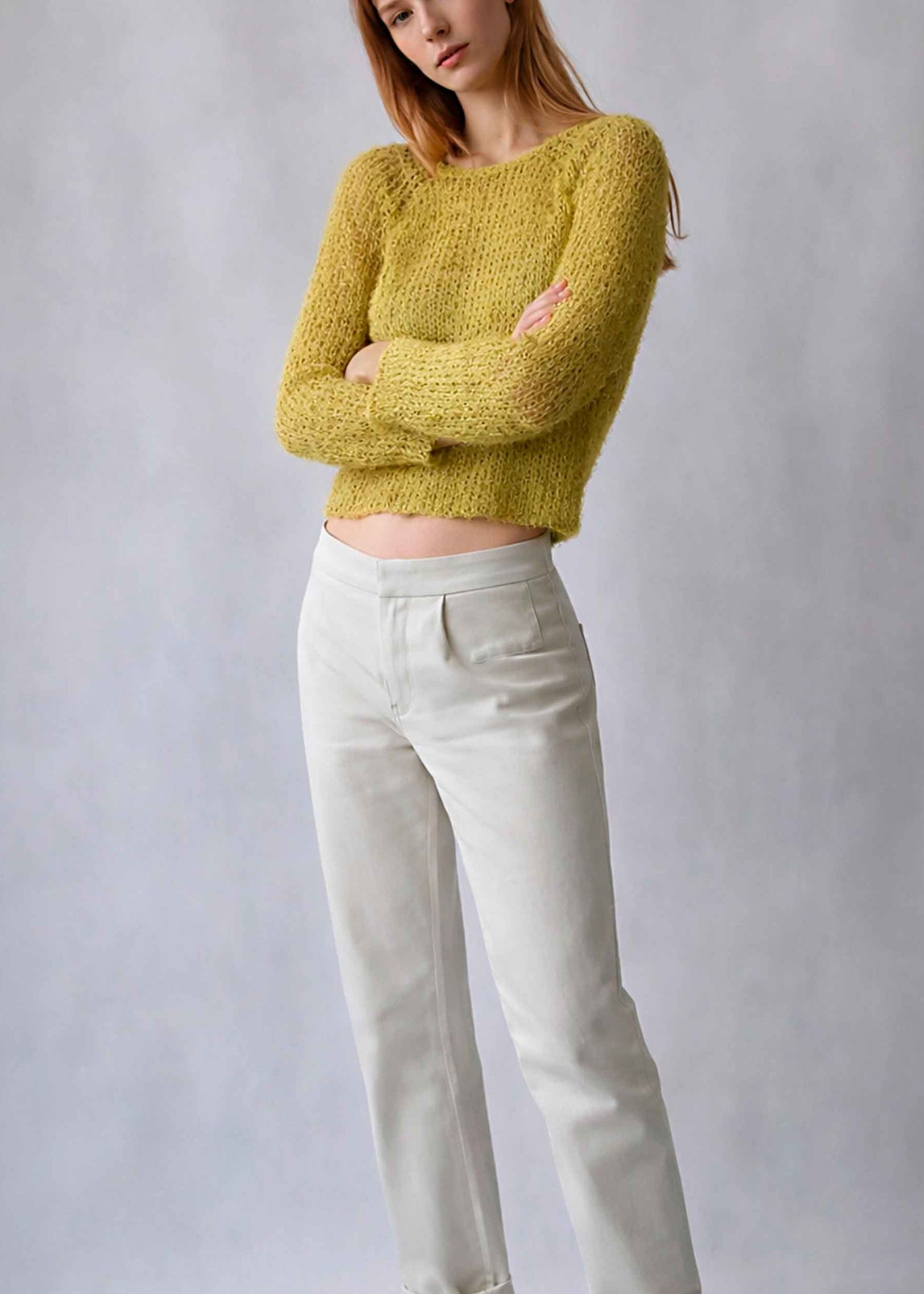 Handmade Slouchy Knit Alpaca Sweater | Cropped Blouse Top