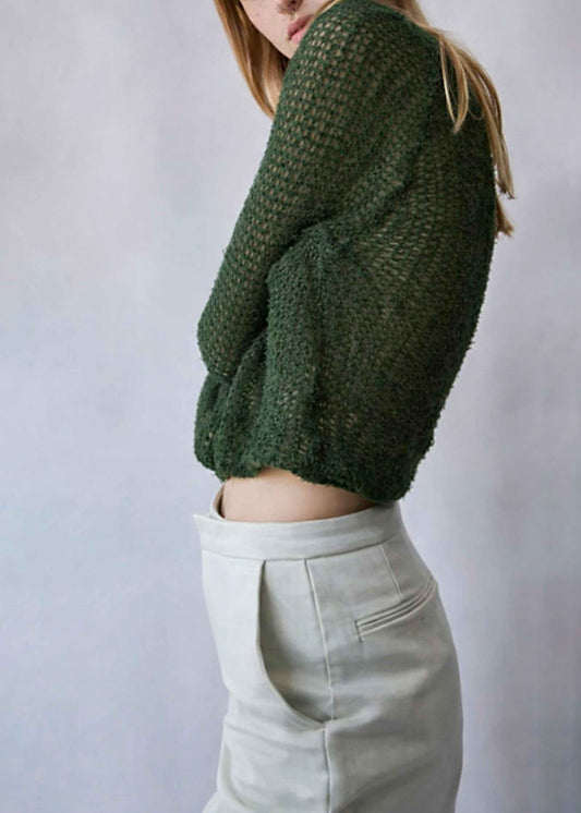Handmade Slouchy Knit Alpaca Sweater | Cropped Blouse Top