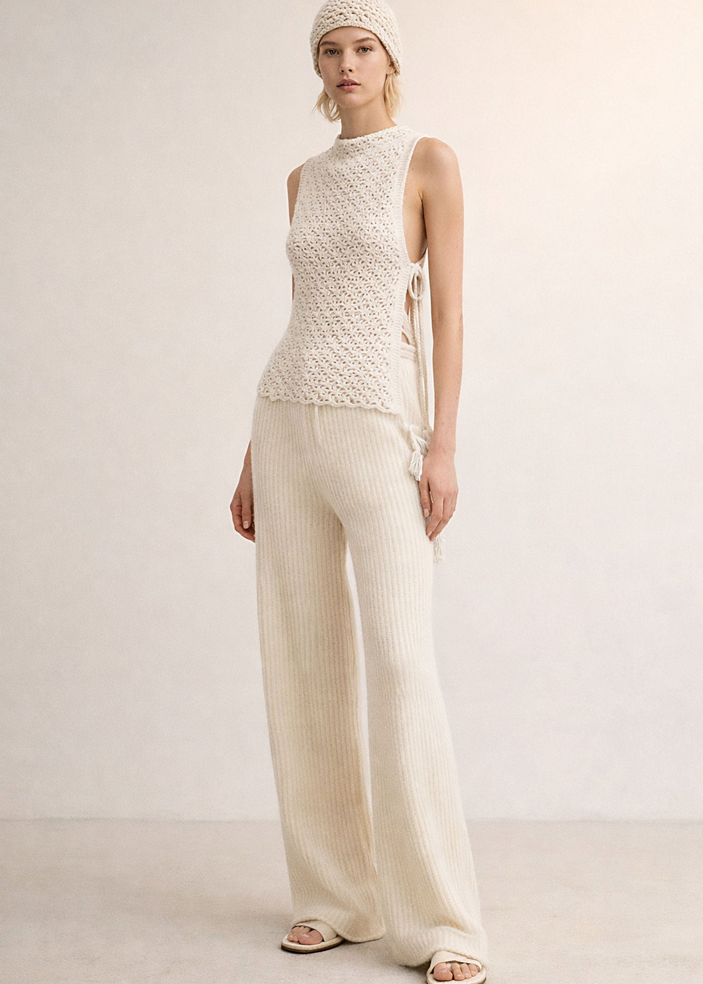 Crochet Flowers Eco Cotton Tank Top | Handmade Summer Blouse