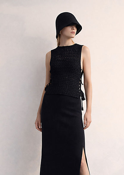 Organic Cotton Knit Midi Skirt | Sustainable Pencil Skirt