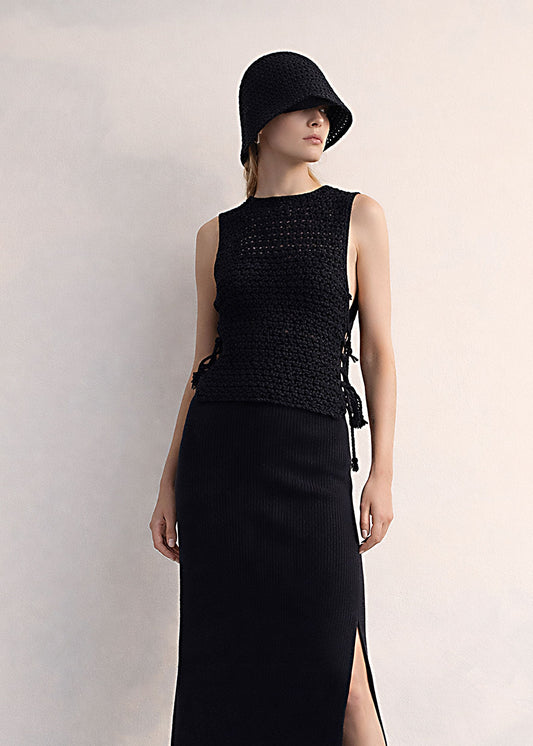 Organic Cotton Knit Midi Skirt | Sustainable Pencil Skirt