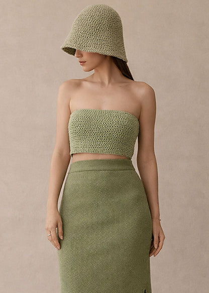 GREEN CROCHET ECO COTTON HAT