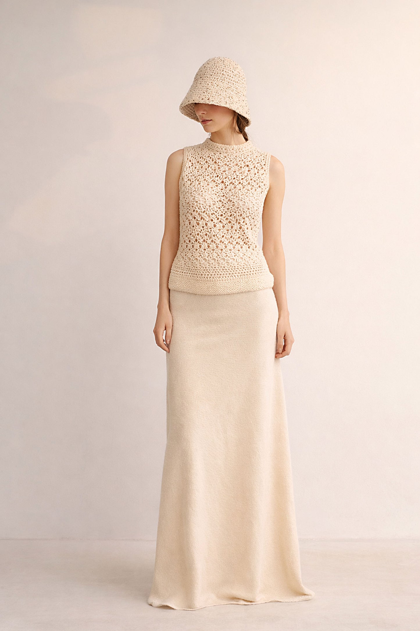 Handmade Crochet Tank Top: Organic Eco Cotton Knit Blouse