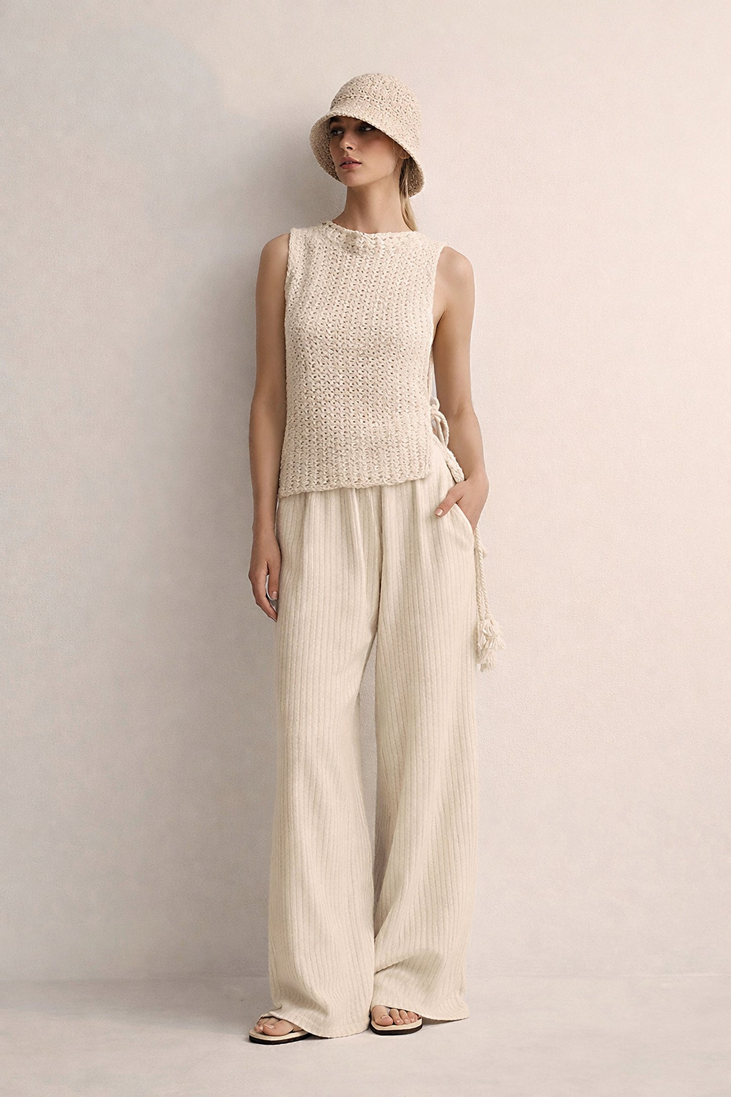 Handmade Pima Cotton Knit Top | Sustainable Crochet Crop Top