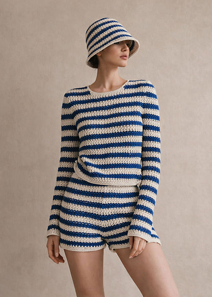 Crochet Eco Cotton High Waisted Shorts | Handmade Peruvian Knit