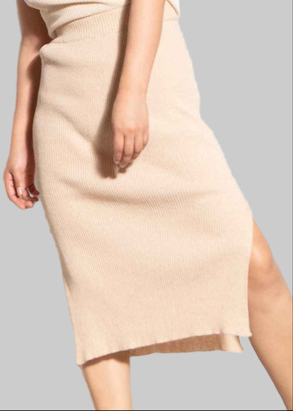 APU KNIT SKIRT - VICUÑA