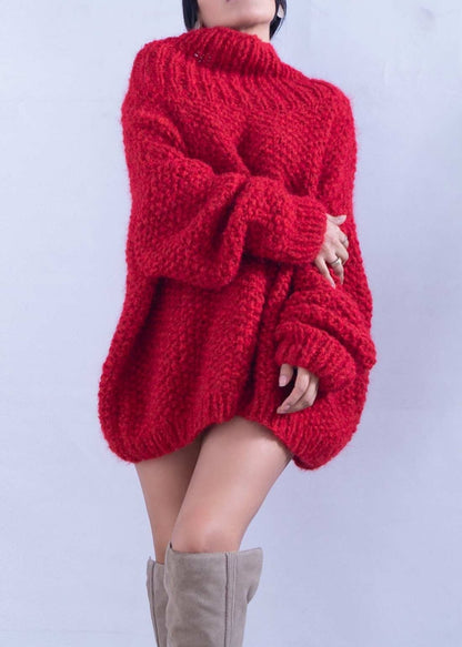 ALPACA OVERSIZED SWEATER FOR WOMEN - BLACK