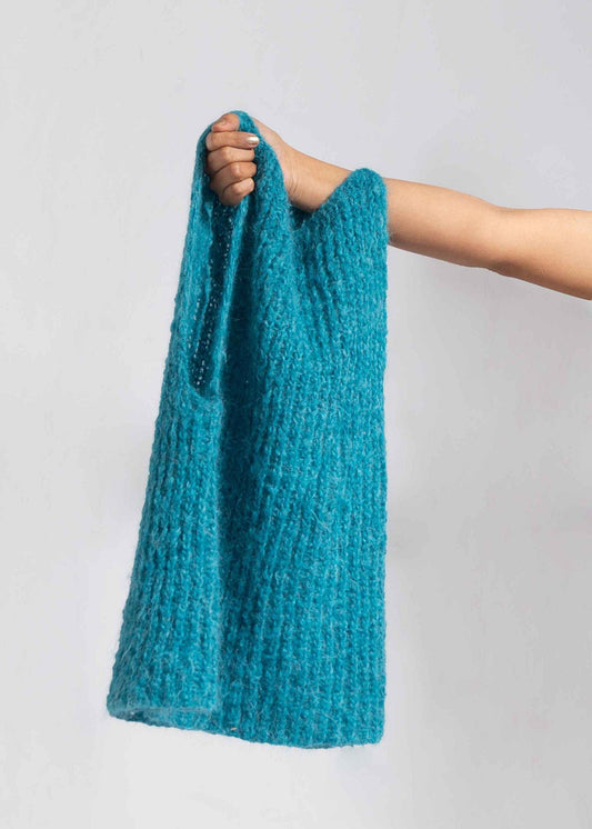 ALPACA SLEEVELESS TOP SWEATER - TURQUOISE