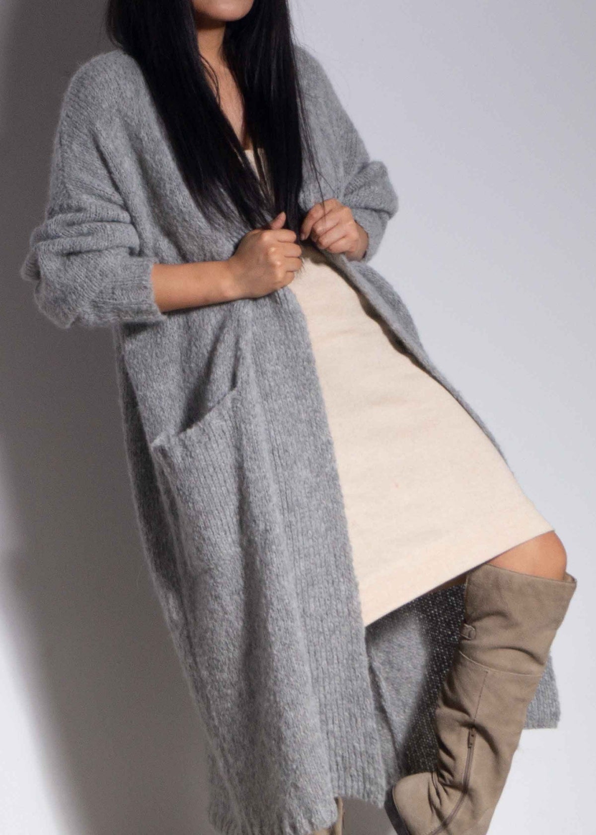 oversize knit alpaca cardigan sweater women's| Plus size alpaca cardigan| Loose sweater| sustainable clothing| by SONQO